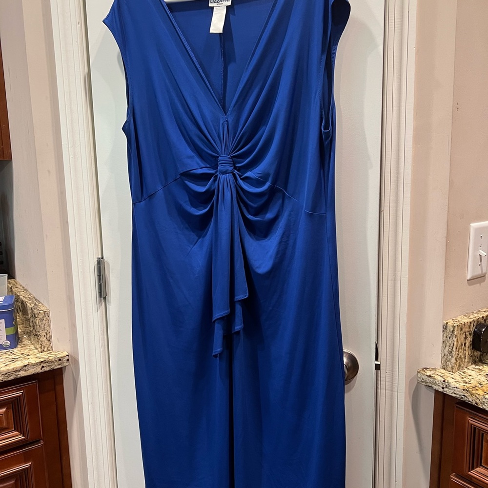 Lizzatti Blue Sleeveless Dress Sz 18w - Picture 3 of 5